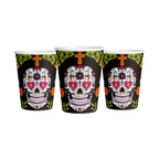 Set 6 Vasos Papel Catrina 270cc Para Halloween Big Party - Louicid