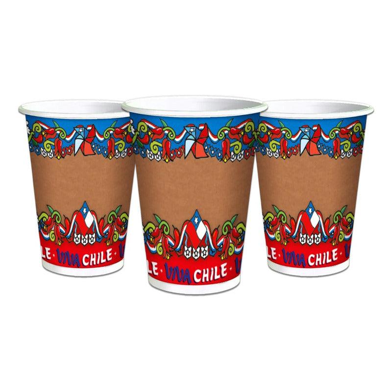 Pack 6 Vasos Viva Chile Fiestas Patrias Glam - Louicid