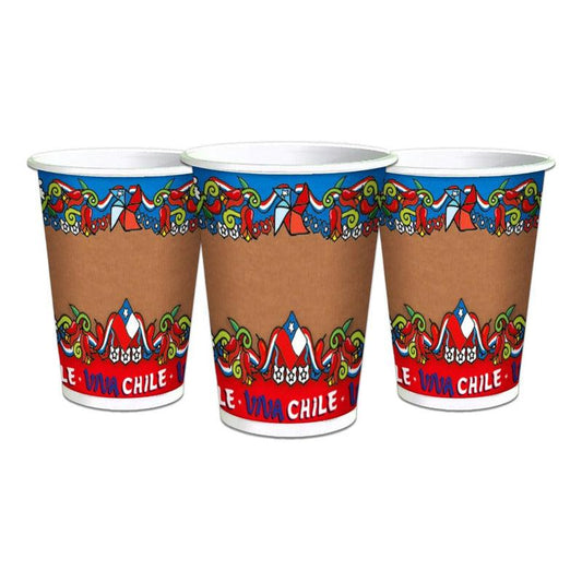 Pack 6 Vasos Viva Chile Fiestas Patrias Glam - Louicid