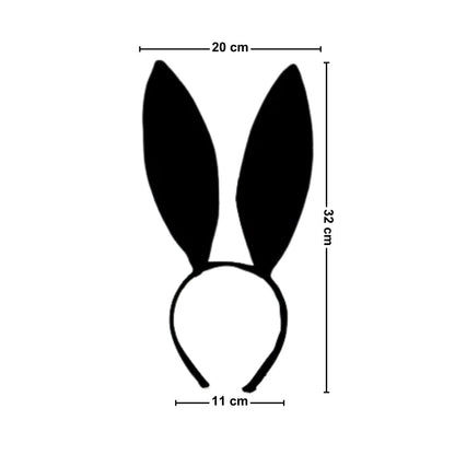 Set Conejita Negro 3 Piezas Medidas Cintillo - Louicid