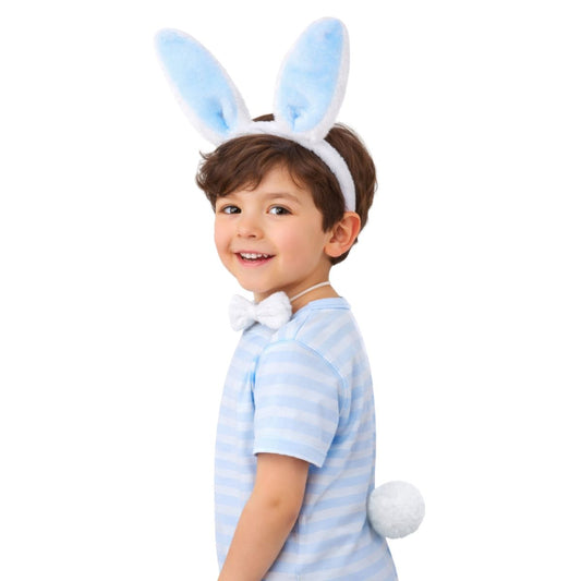 Set Conejo Pascua Celeste 3 Piezas Niño - Louicid