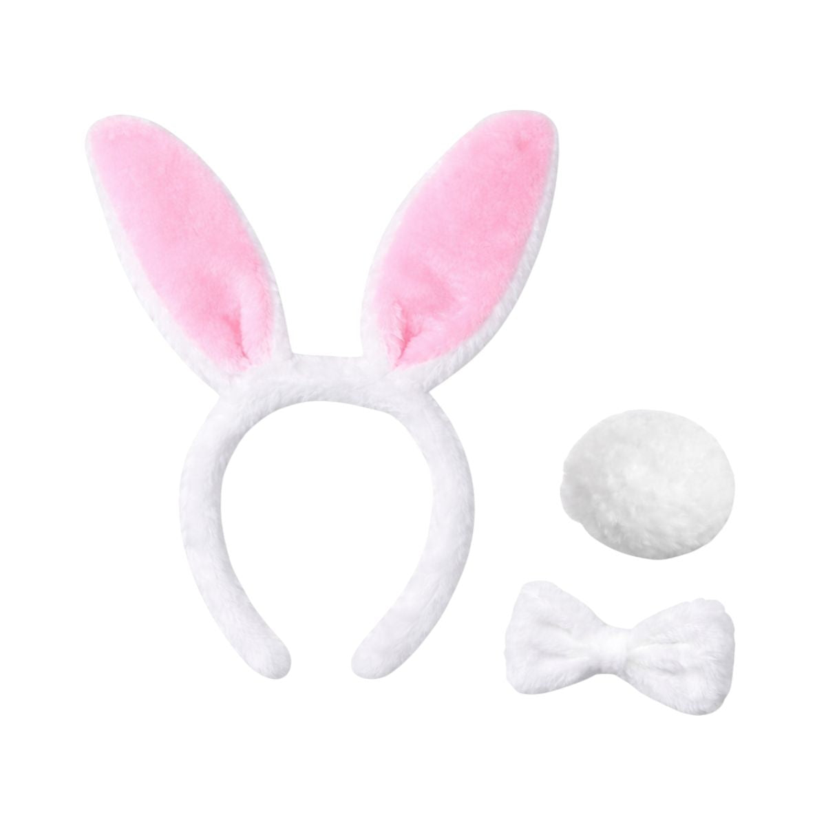 Set Conejo Pascua Rosado 3 Piezas Cola Corbatin - Louicid