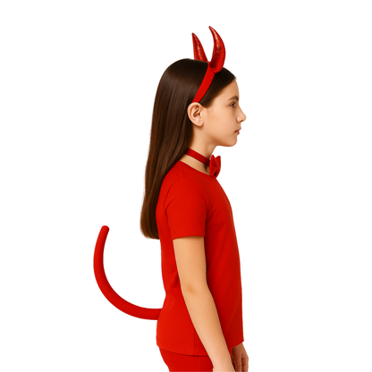 Set Diabla 3 Piezas Niña Perfil Rojo - Louicid