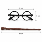 Set Varita y Lentes de Mago Harry para Disfraz Medidas - Louicid