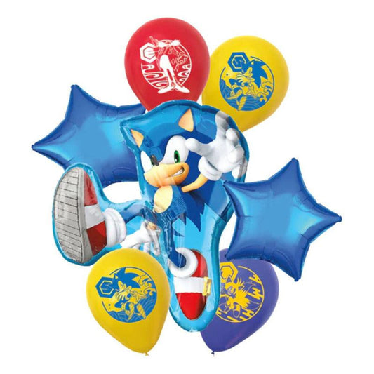 Set de Globos Mylar Sonic El Erizo 7 Piezas Decoración de Cumpleaños - Louicid