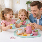 Set de Té de Madera para Niños 21 Piezas Juego Familiar - Louicid