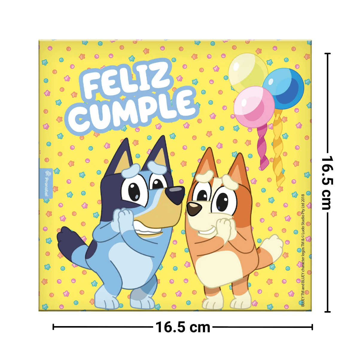Set 10 Servilletas Bluey 33x33cm Para Cumpleaños - Louicid