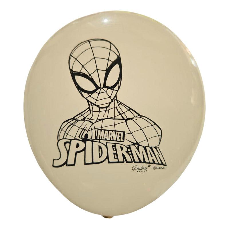 Set 12 Globos Látex Spiderman Tricolor Para Cumpleaños - Louicid