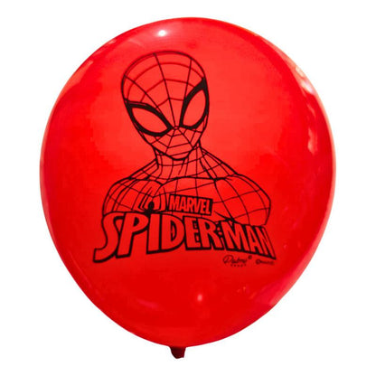 Set 12 Globos Látex Spiderman Tricolor Para Cumpleaños - Louicid
