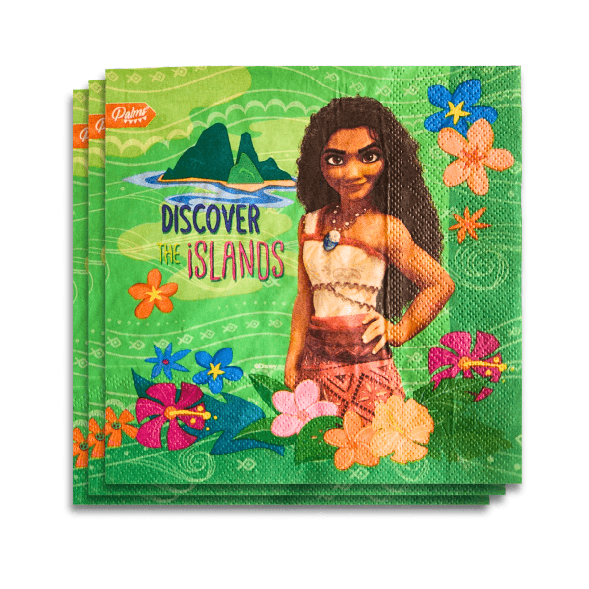Set 12 Servilletas Moana 33x33cm Para Cumpleaños - Louicid