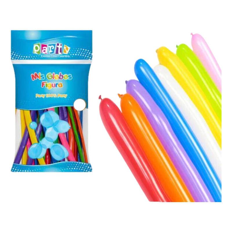 Set 25 Globos Largos Moldeables Para Fiestas Y Globoflexia - Louicid