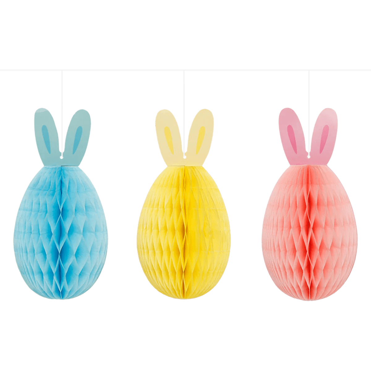 Set 3 Guirnalda Huevos Panal De 28cm Decoración Para Pascua - Louicid