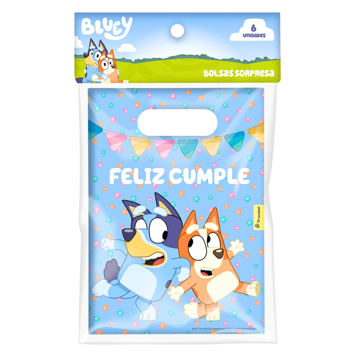 Set 6 Bolsas Bluey Para Dulces Sorpresa Feliz Cumple - Louicid