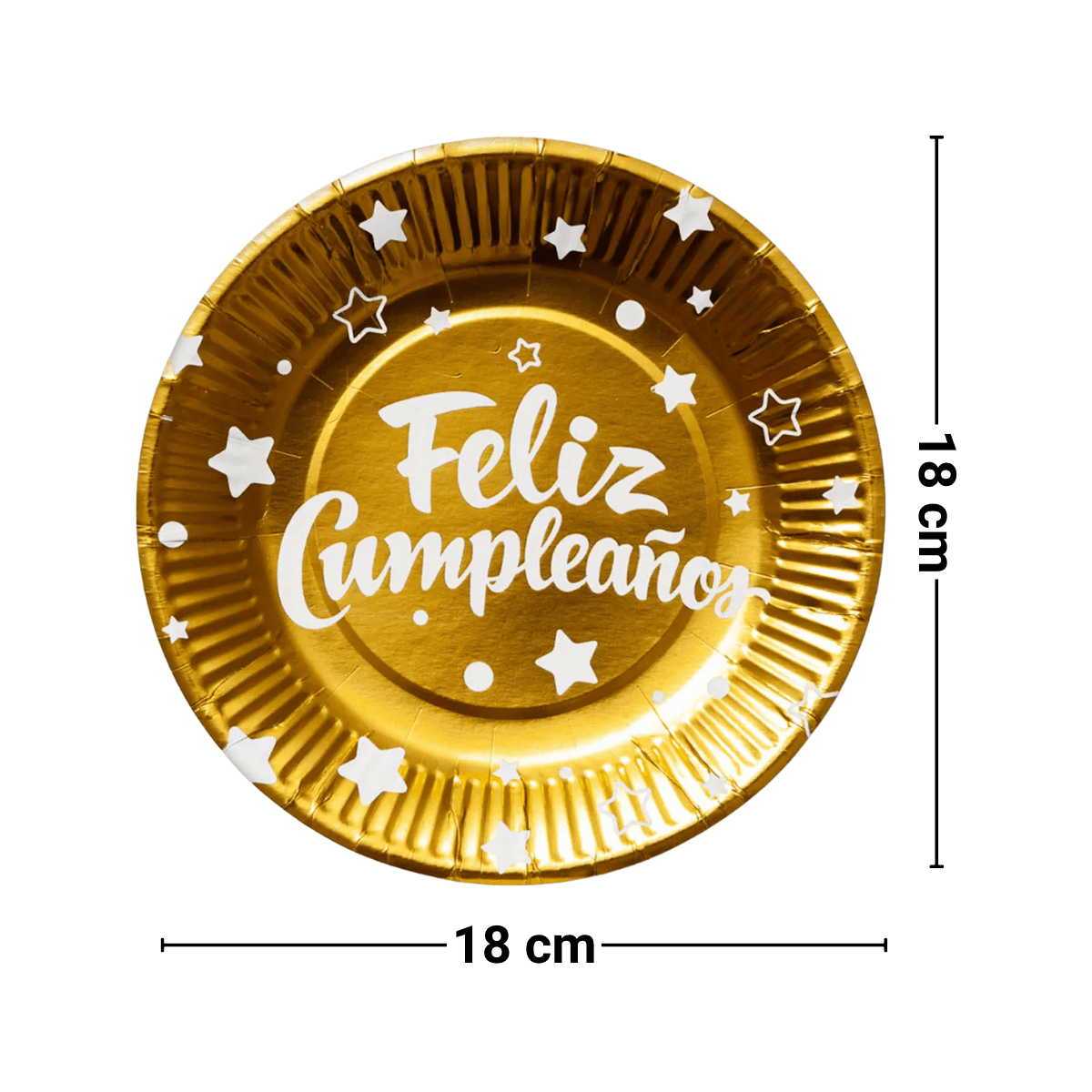 Set 6 Platos Cartón Feliz Cumpleaños 18cm Para Celebraciones - Louicid