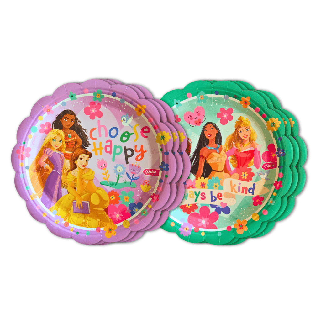 Set 6 Platos Cartón Princesas Disney Para Cumpleaños - Louicid