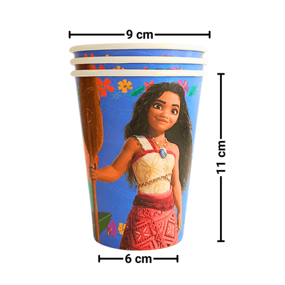 Set 6 Vasos Moana De 355cc Para Cumpleaños - Louicid