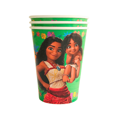Set 6 Vasos Moana De 355cc Para Cumpleaños - Louicid