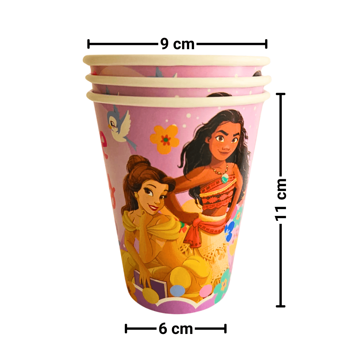 Set 6 Vasos Princesas Disney De 355cc Para Cumpleaños - Louicid