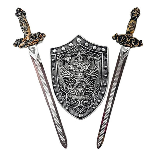 Set Espada Y Escudo Caballero Romano 49cm Disfraz Para Niños - Louicid