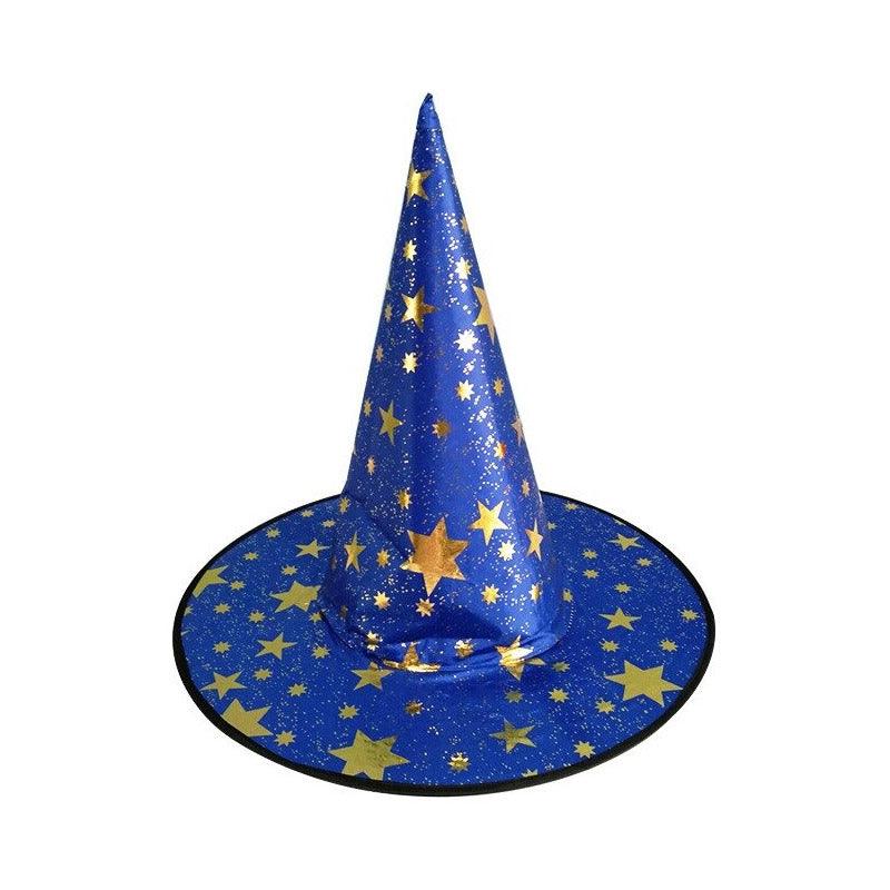 Sombrero De Bruja Estrella Gold Para Halloween Azul Big Party - Louicid