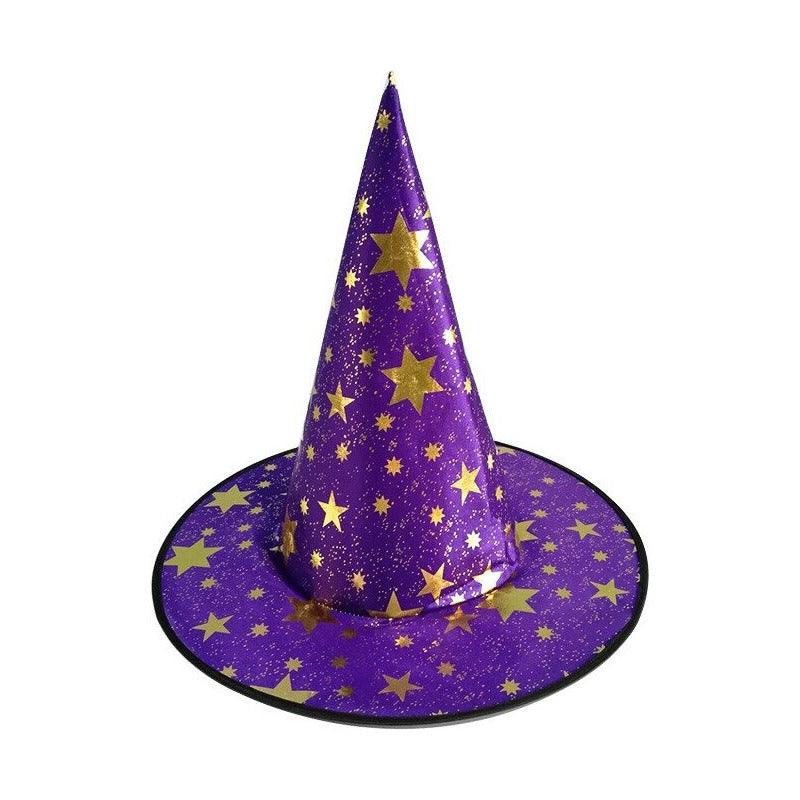 Sombrero De Bruja Estrella Gold Para Halloween Morado Big Party - Louicid