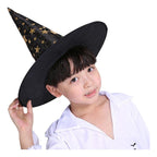Sombrero De Bruja Estrella Gold Para Halloween Big Party Niño Negro - Louicid