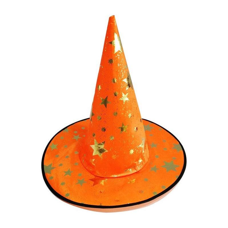 Sombrero De Bruja Estrella Gold Para Naranja Halloween Big Party - Louicid