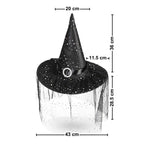 Sombrero Bruja Negro Con Velo Hebilla Medidas - Louicid