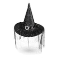 Sombrero Bruja Negro Con Velo Hebilla - Louicid