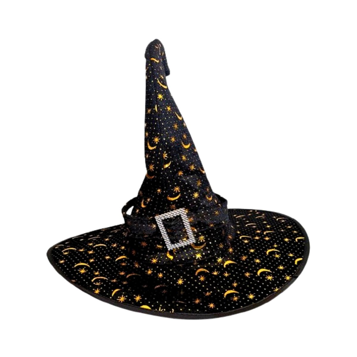 Sombrero Bruja Negro Luna Estrella Con Hebilla - Louicid
