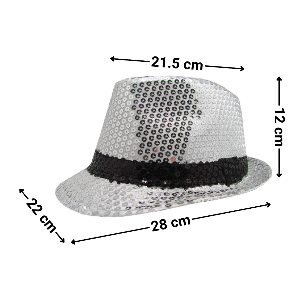 Sombrero infantil con lentejuelas plateadas para fiestas y disfraces - Louicid