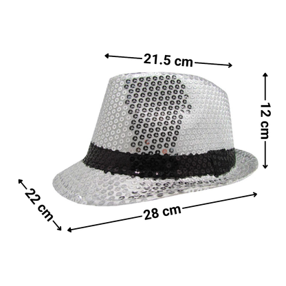 Sombrero infantil con lentejuelas plateadas para fiestas y disfraces - Louicid