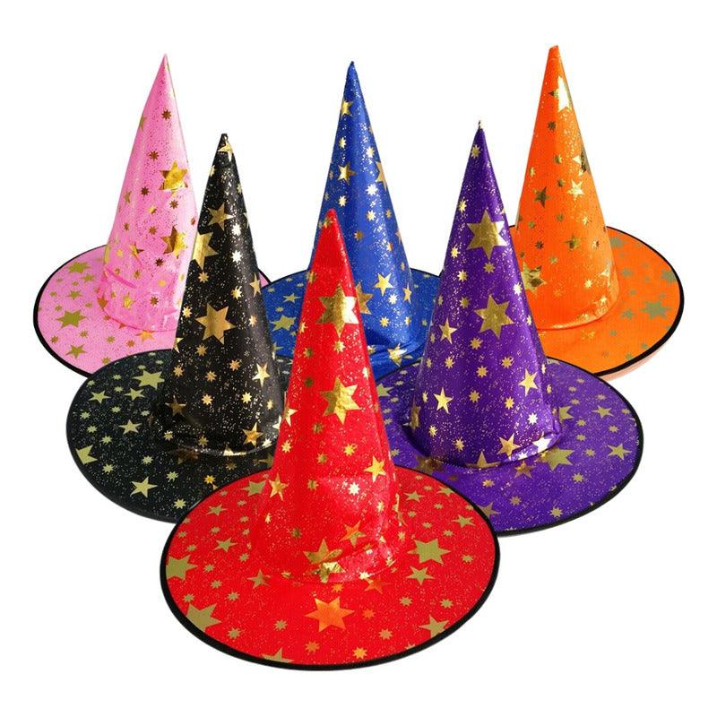 Sombreros De Bruja Estrella Gold Para Halloween Big Party - Louicid