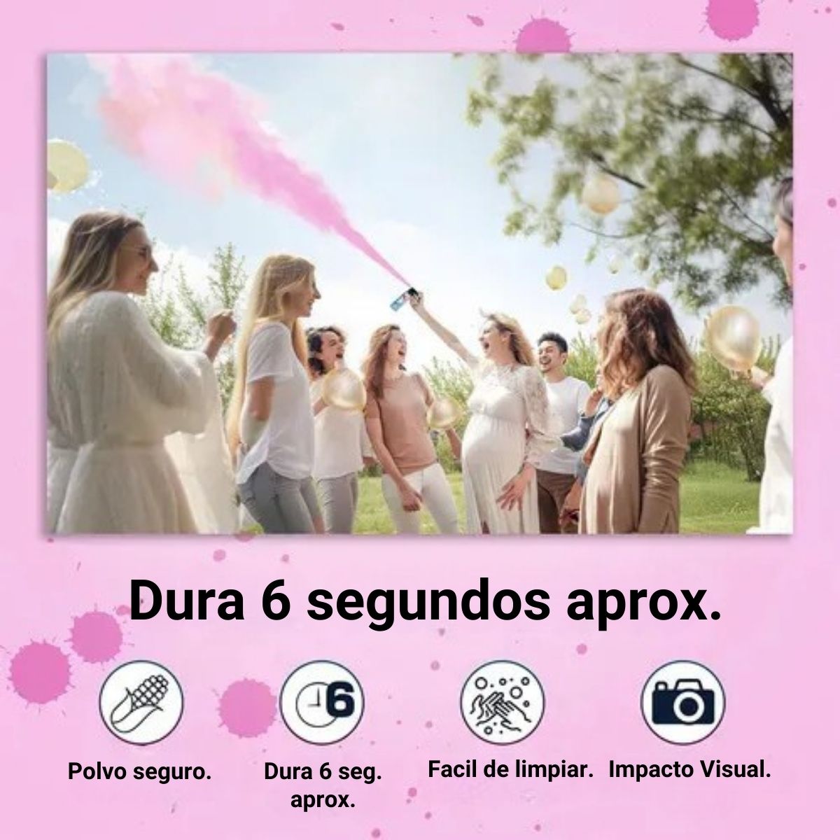 Spray Polvo Revelación De Género 100gr Rosado duración - Louicid