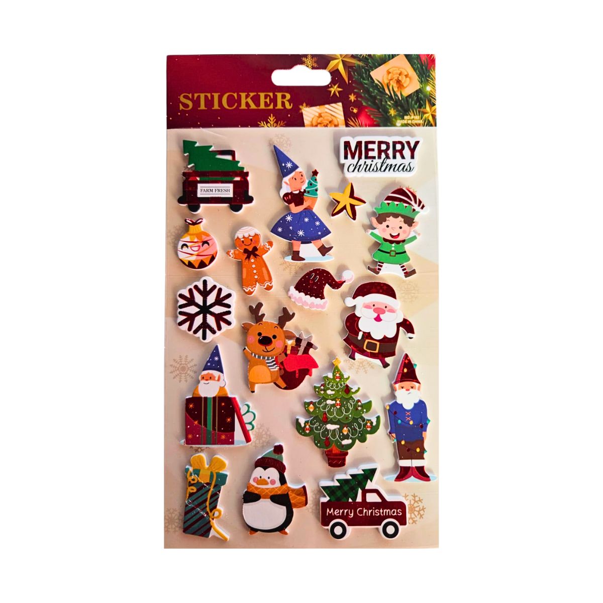 Sticker autoadhesivo Navideño Goma Eva Diseño 1 - Louicid