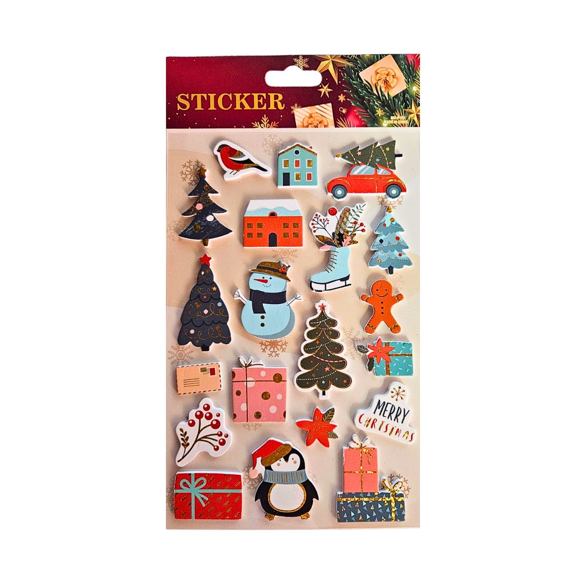 Sticker autoadhesivo Navideño Goma Eva Diseño 4 - Louicid