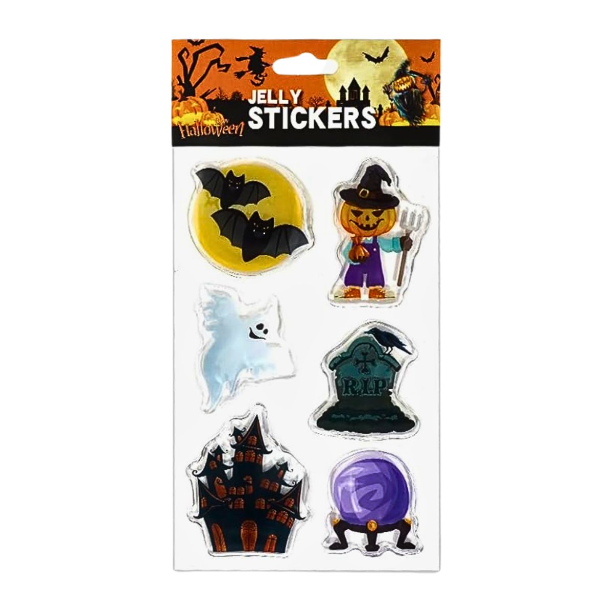 Stickers De Gel Halloween 6 Figuras Versión 1 - Louicid
