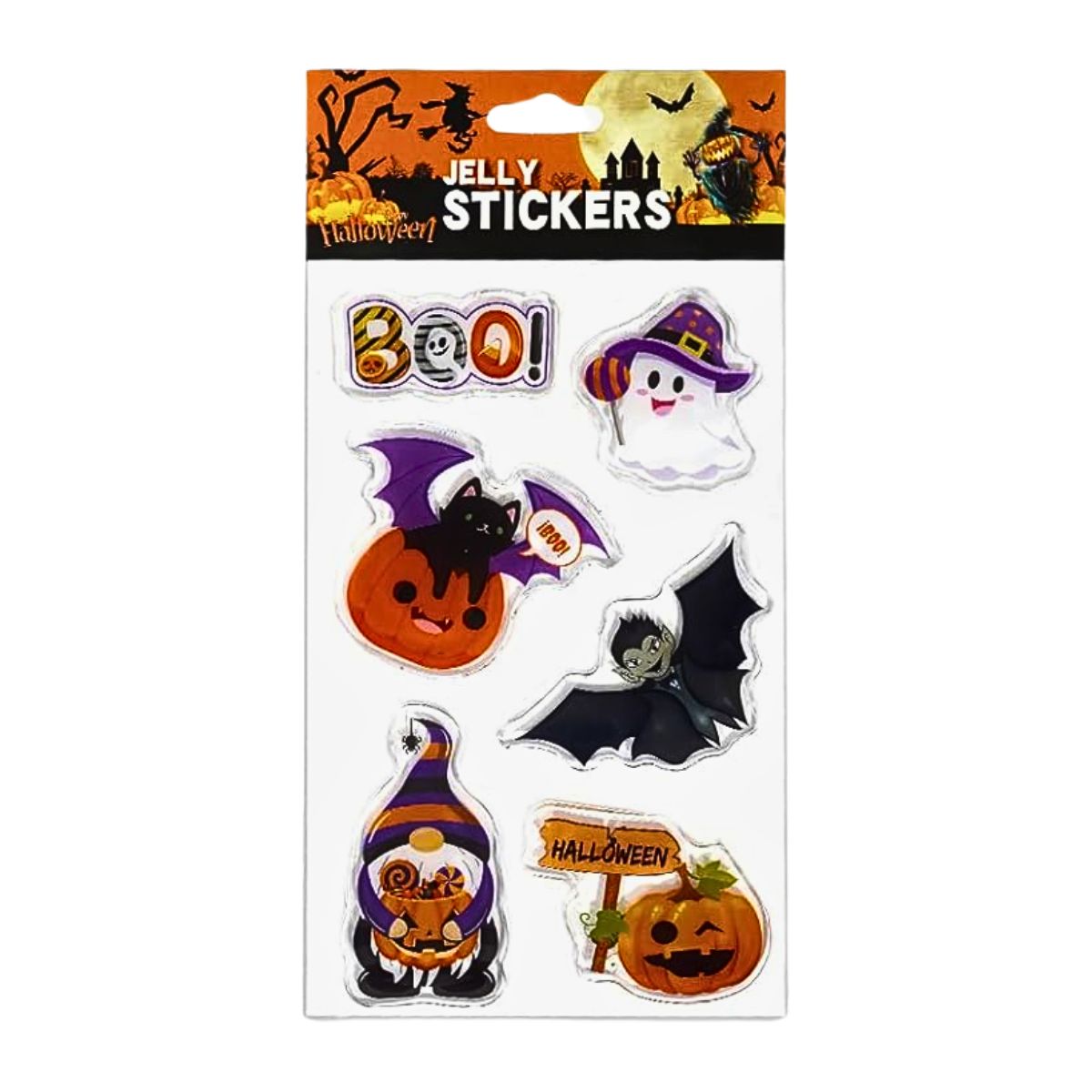 Stickers De Gel Halloween 6 Figuras Versión 2 - Louicid