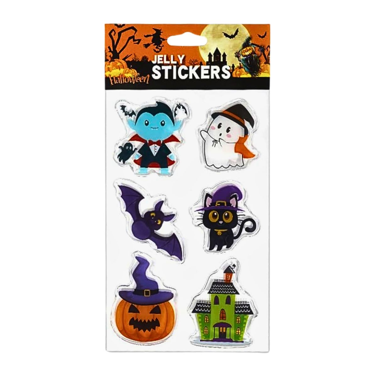 Stickers De Gel Halloween 6 Figuras Versión 4 - Louicid