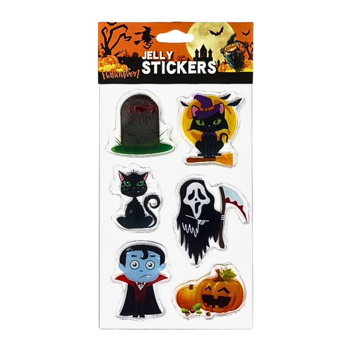 Stickers De Gel Halloween 6 Figuras Versión 7 - Louicid