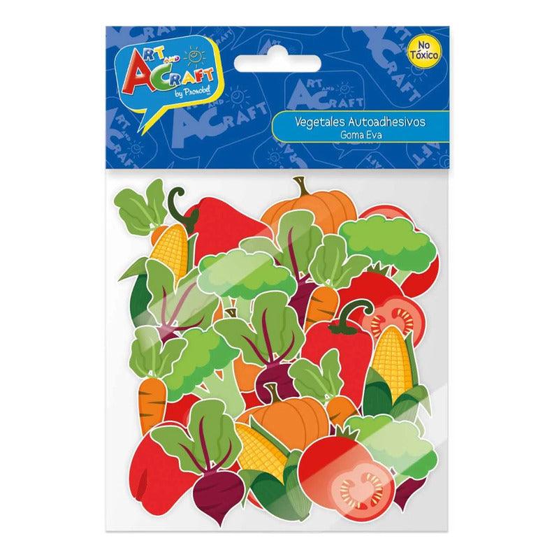Stickers Figura Vegetales Goma Eva 36 Piezas Autoadhesivas - Louicid