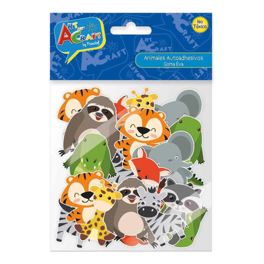 Stickers Figura Animales Goma Eva 48 Piezas Art And Craft - Louicid