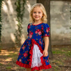 Traje Huasa Premium Niña Azul Fiesta Patria - Louicid