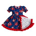 Traje Huasa Premium Niña Azul Maniqui Fiestas Patrias - Louicid