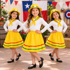 Traje Nortino Amarillo Niña 3 Piezas Fiestas Patrias - Louicid
