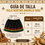Traje Nortino Negro Niña 3 Piezas Guia de talla - Louicid