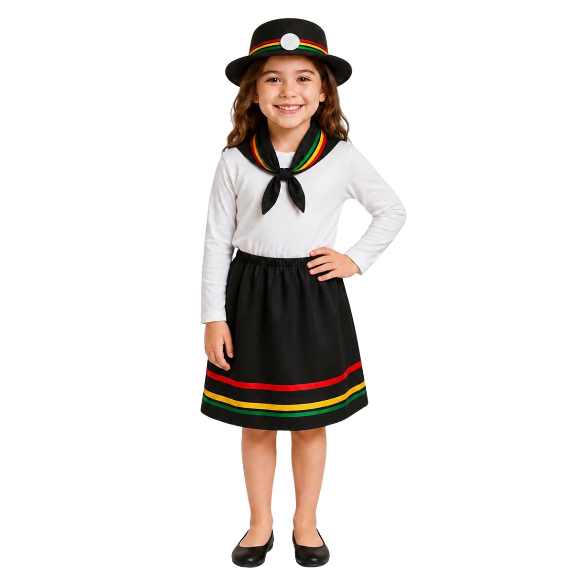 Traje Nortino Negro Niña 3 Piezas - Louicid