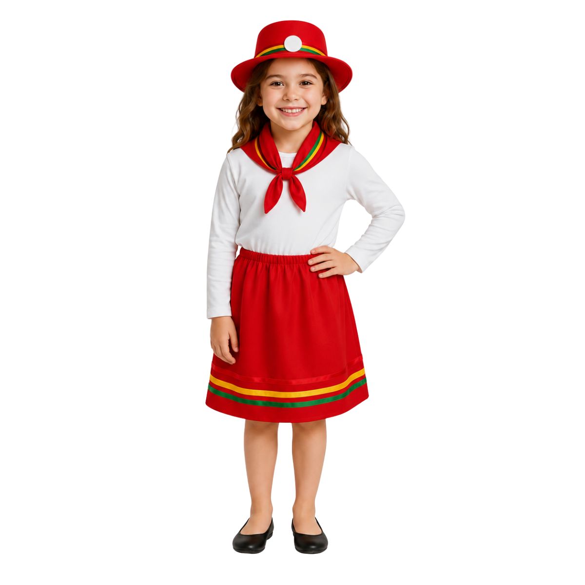 Traje Nortino Rojo Niña 3 Piezas - Louicid