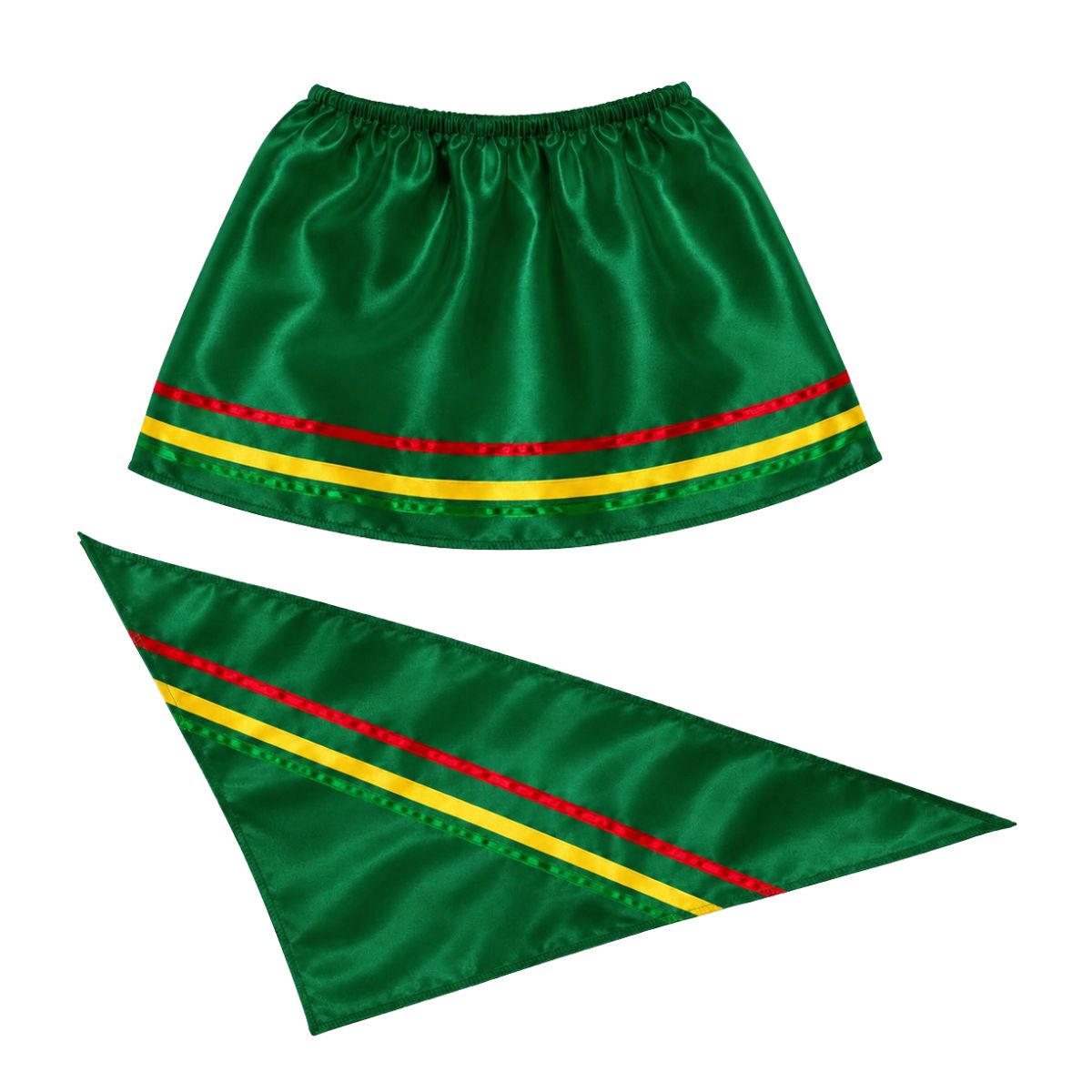 Traje Nortino Verde Niña 3 Piezas Falda y pañuelo - Louicid