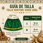 Traje Nortino Verde Niña 3 Piezas Guia de Talla - Louicid